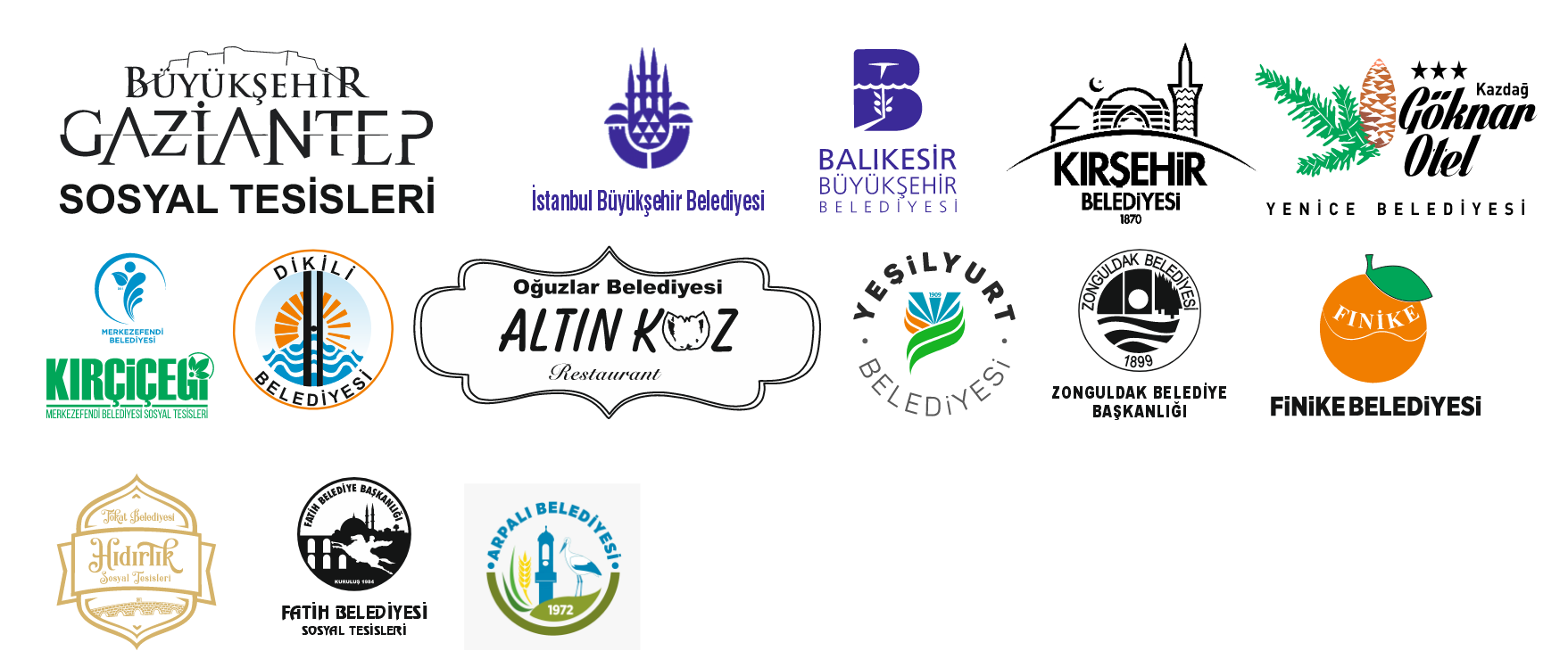 İBB ve Gaziantep Büyükşehir Belediyesi sosyal tesisleri için deri supla ve menü kabı imalatı.