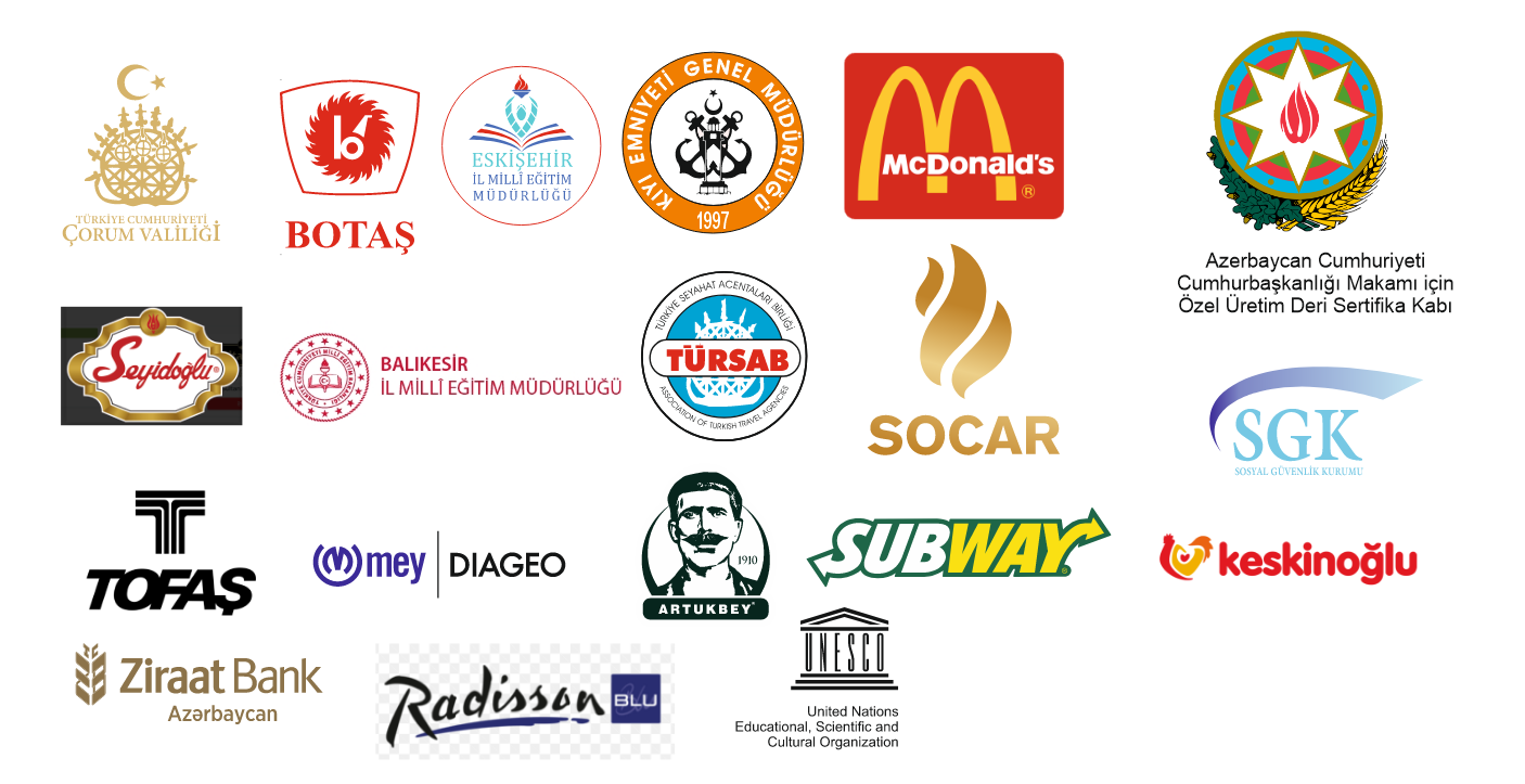 McDonald's, Subway ve BOTAŞ kurumsal deri menü kabı ve sümen referanslarımız.