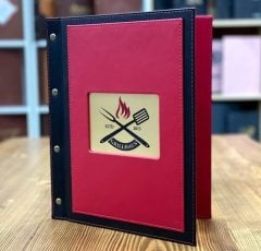 Vidalı Deri Menü Kabı - Model 386